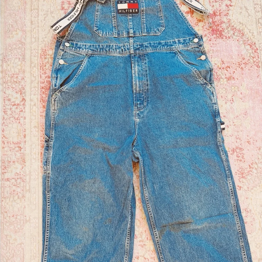 Tommy Hilfiger, Men’s Vintage Denim Overalls with Logo Patch - Picture 6 of 6